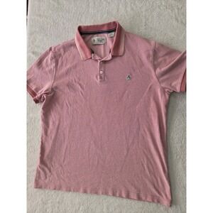 Original Penguin Men's Polo Shirt Large Pink Short Sleeve Cotton Classic Logo